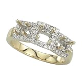 3 Diamond 1/4 ct. Semi Mount Bridal Engagement Ring in 14K Yellow Gold