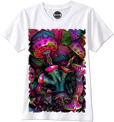 PHUNKZ T-SHIRT Magic Mushrooms Shrooms Truffles Psychedelic Trippy LSD Acid MDMA Rave Techno, XL