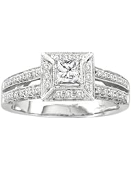 0.80CT DIAMOND 0.33CT PRINCESS CENTER BRIDAL RING