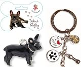 Produkt-Bild: Emaillierter Schl&uuml;sselanh&auml;nger FRENCH BULLDOG Schl&uuml;sselring mit Hundeanh&auml;nger
