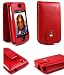 Pcmicrostore Brand Apple Iphone Premium Red Leather Flip Carrying Case With Rotating Belt Clip - Compatible With 4gb 8gb 16gb 1st Generation Only