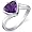 Trillion Cut Bypass Style 1.50 carats Amethyst Ring in Sterling Silver Rhodium Finish Size 5, Available in Sizes 5 thru 9