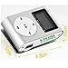 E-XUJING Mini USB Clip MP3 Player LCD Screen Support 32GB Micro SD TF Card Silver