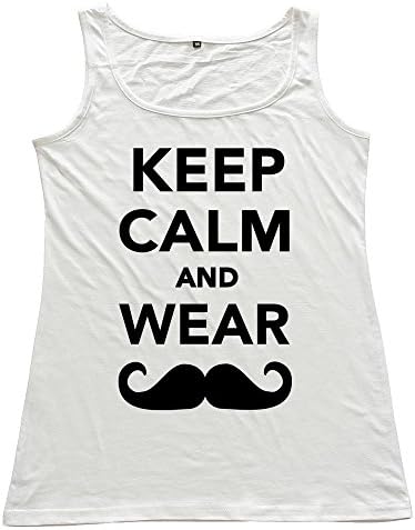 Wei-JR Women's Keep Calm Wear Mustache Tank Tops