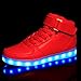 Generic Unisex Red Luminous USB Charging LED Shoes Men & Women High Top Light up Shoes Flashing Sneakers