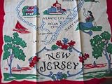 Vintage Reproduction New Jersey State Souvenir Towel