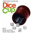 Genuine Leather Dice Cup with 5 Dice in Presentation Box
