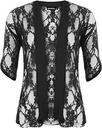 WearAll Women's Lace Open Cardigan