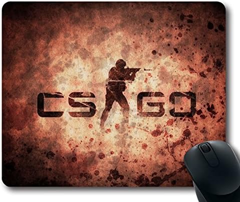 Custom Gaming Mouse Pad with Counter Strike Global Offensive Logo6 Non-Slip Neoprene Rubber Standard Size 9 Inch(220mm) X 7 Inch(180mm) X 1/8 Inch(3mm) Desktop Mousepad Laptop Mousepads Comfortable Computer Mouse Mat