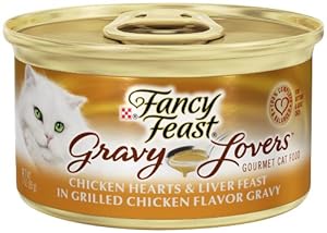 Fancy Feast Wet 24-Pack Gravy Lovers Chicken Hearts and Liver Feast in Grilled Chicken Flavor Gravy Can, 3-Ounce Fancy Feast Wet 24-Pack Gravy Lovers Chicken Hearts and Liver Feast in Grilled Chicken Flavor Gravy Can, 3-Ounce