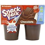 Snack Pack Pudding, Chocolate, 4 Count - 3.25 oz Cups (Pack of 12)