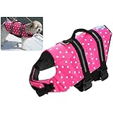 Assorted Color Choice Pet Dog Saver Life Vest Coat Flotation Float Life Jacket Aid Buoyancy Medium (Pink)