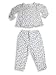 Adorable Cottons - Girls 2-Piece Pajama Set, White, Green, Pink