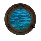 Porthole Mirror Cast Iron Antiqued Rust Finish