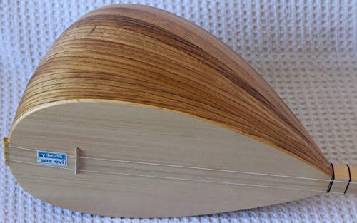 Turkish Professional Short Neck Chestnut Baglama Saz for Sale By Yilmaz Saz Evi