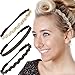 Hipsy Cute Fashion Adjustable No Slip Hairband Headbands for Women Girls & Teens (Black & Gold Zigzag 3pk)
