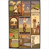IMAGE OF Vintage Posters Golf Collage VP252A Multi Novelty Rug Size: 3'9