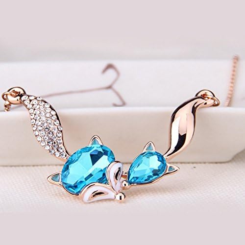 4 colors Women Jewelry Classic Necklace Real 18K Rose Gold Plated Genuine Austrian Crystal Animal Fox Shape Pendants Necklaces