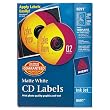 CD Labels, Inkjet Matte, 100/PK, White