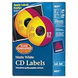 CD Labels, Inkjet Matte, 100/PK, White