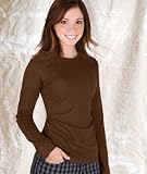 LAT Sportswear Junior Stylish Long-Sleeve Longer Length T-Shirt, Brown, Small LAT Sportswear Junior Stylish Long-Sleeve Longer Length T-Shirt, Brown, Small