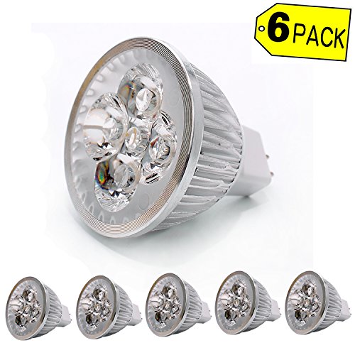 Mr.lamp Mr16 Led Bulb 4w Warm White 50watt Equivalent 3200k Mr16 Led Spotlight - Bi Pin Gu5.3 Base - 330 Lumen 60 Degree Beam Angle for Landscape,standard Mr16 Shape,input:12v Dc 6pack