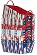 Bright Cotton Fabric Covered Americana Small Cases with Leatherette Handles 14"x10"x5" Set of 12