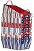 Bright Cotton Fabric Covered Americana Small Cases with Leatherette Handles 14"x10"x5" Set of 12