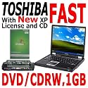 Toshiba Super Fast WiFi Laptop w/Free Docking Station, 1GB (Gigabyte) RAM, 40GB Hard Drive, Built-In WiFi Wireless, DVD Player, CD Burner/Recorder, Intel P4 Mobile (M) Processor, SD Memory Card Reader, USB 2.0, XP Notebook Computer
