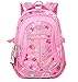 Coofit Flowers Pattern School Backpack for Girls Book Bag for College Bookbag Pink