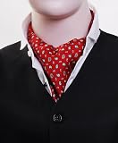 Silk Printed Ascot, Red