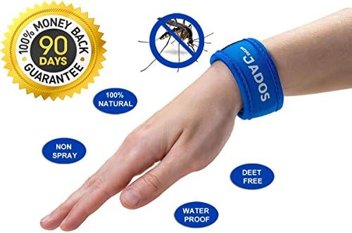 JADOS Mosquito Repellent Bracelet and 4 Organic Plant Refills - Offers Protection from Mosquito while traveling, safe for babies - NON-SPRAY, waterproof and DEET-FREE