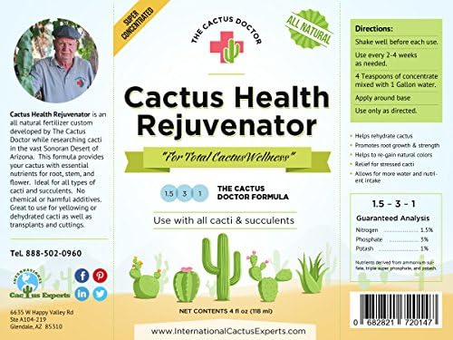 Cactus Health Rejuventaor 4 Oz Concentrated Cacti * Succulent Fertilizer