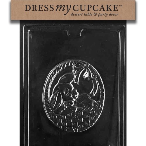 Dress My Cupcake DMCE228ASET Chocolate Candy Mold, Bunny in Basket Pour Box, Piece 1 of 2, Set of 6