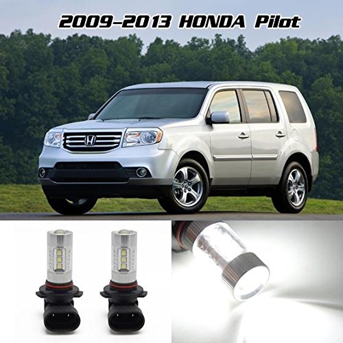 Partsam 2009 2010 2011 2012 2013 HONDA Pilot Daytime Running Light DRL Bulbs 60W High Power 9005 HB3 9145 Projector Lens Lamps