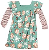 Tea Collection Baby-Girls Infant Flor De Papel Layered Dress, Seaspray, Large
