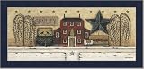 Primitive Simplify Tin Star Folk Art Decor Print Framed