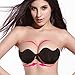 KingMas Strapless Fabric Push up Invisible Self Adhesive Bra (S(A CUP), Black)
