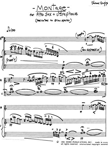 Montage for Alto Saxophone and Vibraphone by Thomas Briggs