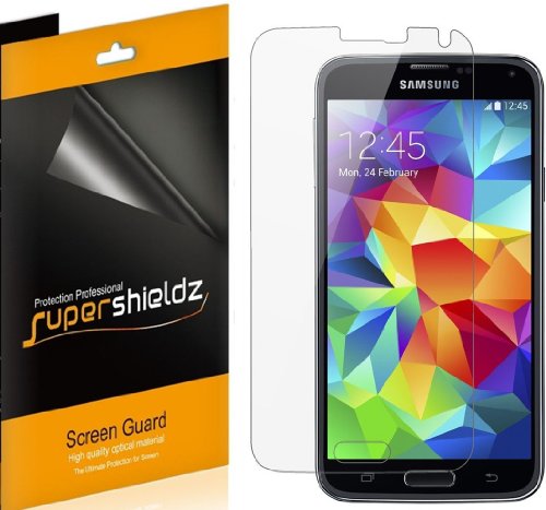 [6-Pack] SUPERSHIELDZ- High Definition (HD) Clear Screen Protector For Samsung Galaxy S5 + Lifetime Replacements Warranty (AT&T, Sprint, T-Mobile, Verizon, US Cellular, Boost Mobile , All Carriers) Galaxy S5 Screen protector [6-PACK] - Retail Packaging