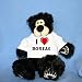 

Plush Black Teddy Bear (Thumples) toy with I Love Boreas