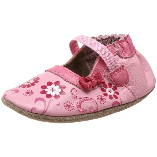 Robeez Soft Soles Kids' Flower Girl Crib Shoe,Prism Pink,6-12