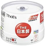 太陽誘電製 That's DVD-Rデータ用 16倍速4.7GB ワイドプリンタブル スピンドルケース50枚入 DR-47WWY50BN