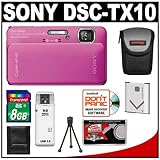Sony Cyber-Shot DSC-TX10 Shock & Waterproof Digital Camera (Pink) with 8GB  ....