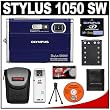 Olympus Stylus 1050 SW 10.1MP Waterproof / Shockproof Digital Camera (Blue) + Olympus 2GB xD-Picture Card + Spare Li-42B Battery + Case + Accessory Kit