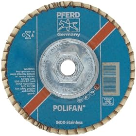 PFERD 62853 POLIFAN SGP 5" x 5/8-11, 80 Grit Zirconia COOL Conical Flap Disc