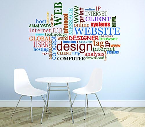 Design with Vinyl RAD 1120 3 "Host Analysis Internet Resource Global User Hosting Text Systems Technology Message Online" Vinyl Wall Decal, 20" x 30"