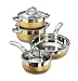from Karcher Karcher Aurora 112617 7-Piece High-Quality Cookware Set Stainless Steel Induction, Gold Model 112617