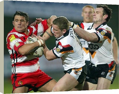 Box Canvas Print of Rugby League - Engage Super League - Bradford Bulls v Wigan Warriors - Odsal from PA Photos