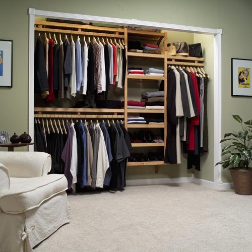 :John Louis Home Standard Closet System in Maple or Mahogany Color - Mahogany